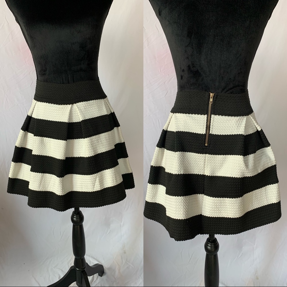Black and White Striped Skirt